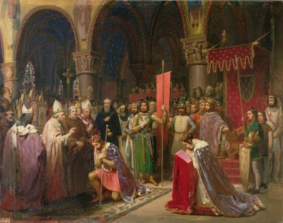 Louis VII the Young, King of France Taking the Banner in St. Denis in 1147, 1840 by Jean Baptiste Mauzaisse